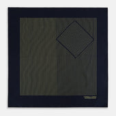 And Gold Stripe Silk Pocket Square