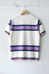 Fujito Border Knit T Shirt Purple Gray Wine Directors Web Shop Powered By Base