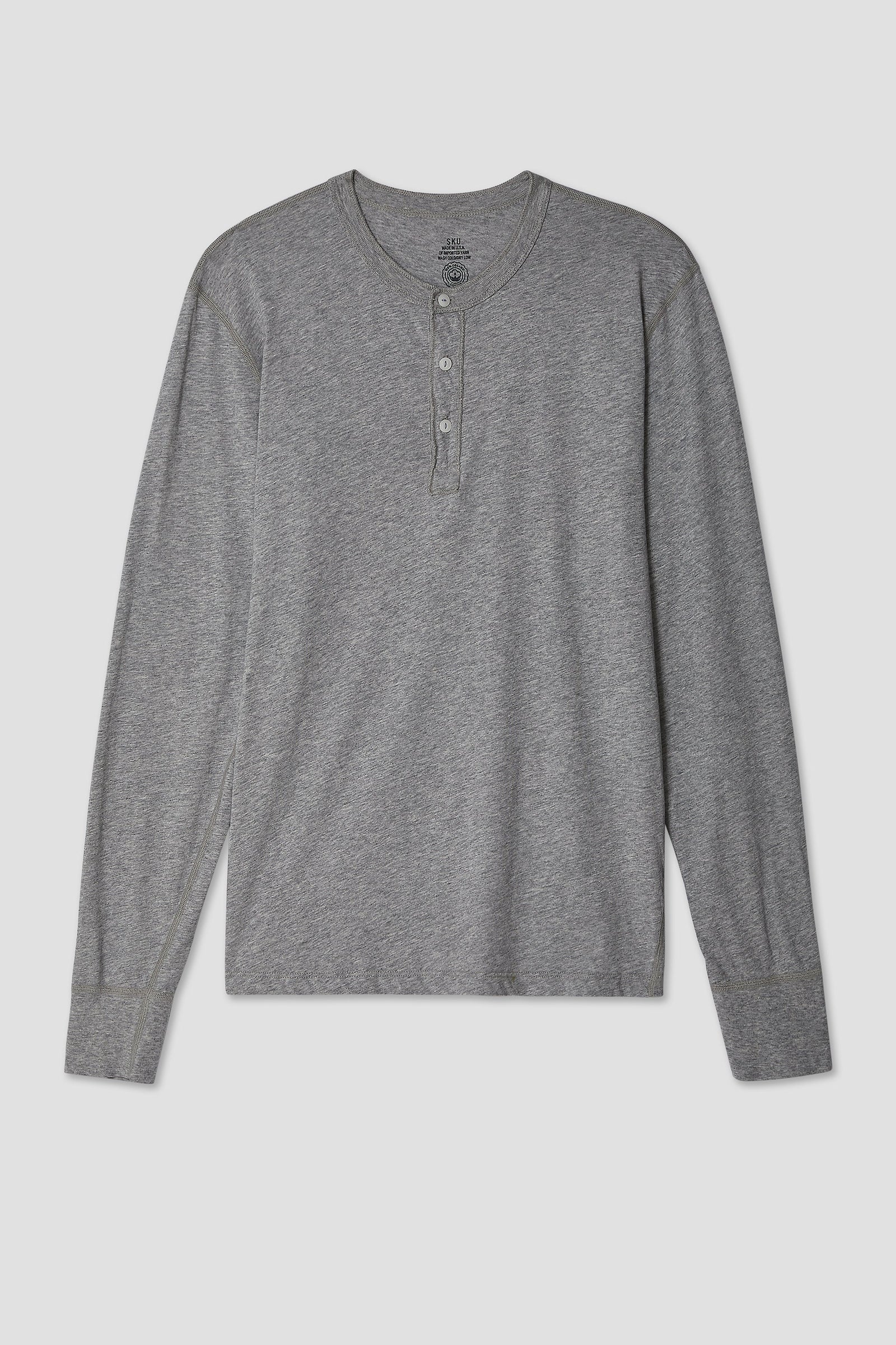Organic Cotton LS Heather Jersey Henley