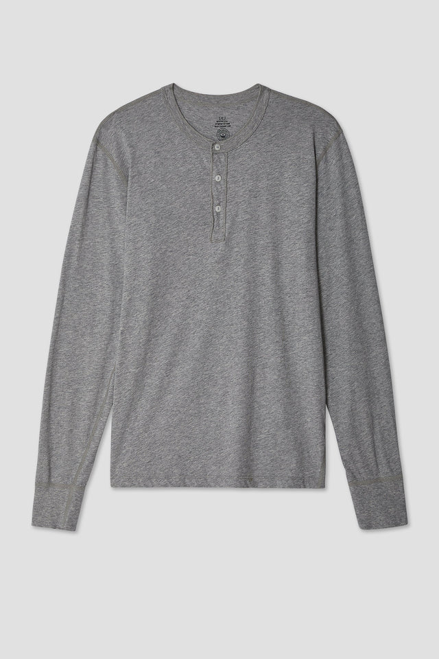 Organic Cotton LS Heather Jersey Henley