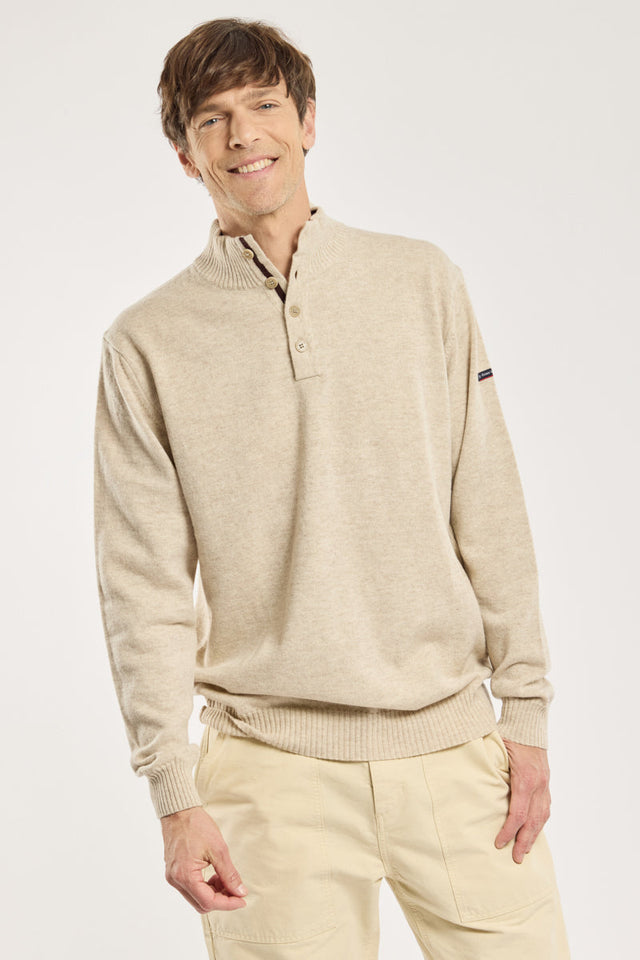 Pull col boutonné - laine