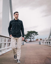 9oz Mercerised Selvedge Cotton Relaxed Tapered Cut Chinos - Ivory