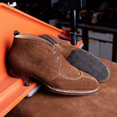 Chukka Boots With French Norwegian Apron In Tabacho Suede Leather