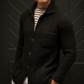 Single Breasted Cashmere And Merino Knitted Jacket In