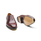 Constello True Seamless Faux Cap Toe Semi Brogue Hand Welted Chestnut Musuem Calf