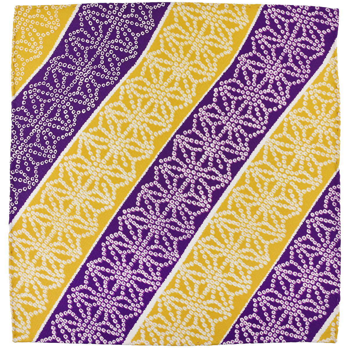 Vintage Kimono Silk Pocket Square Purple