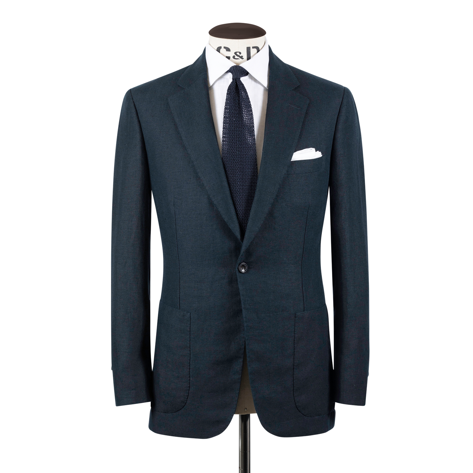 Single Breasted Notch Lapel Jacket In Linen