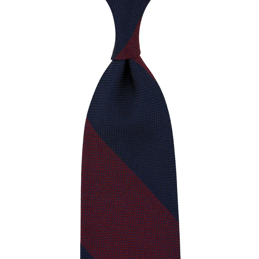Japanese Grenadine Silk Tie Burgundy Hand Rolled