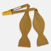 And Yellow Micro Dot Silk Bow Tie