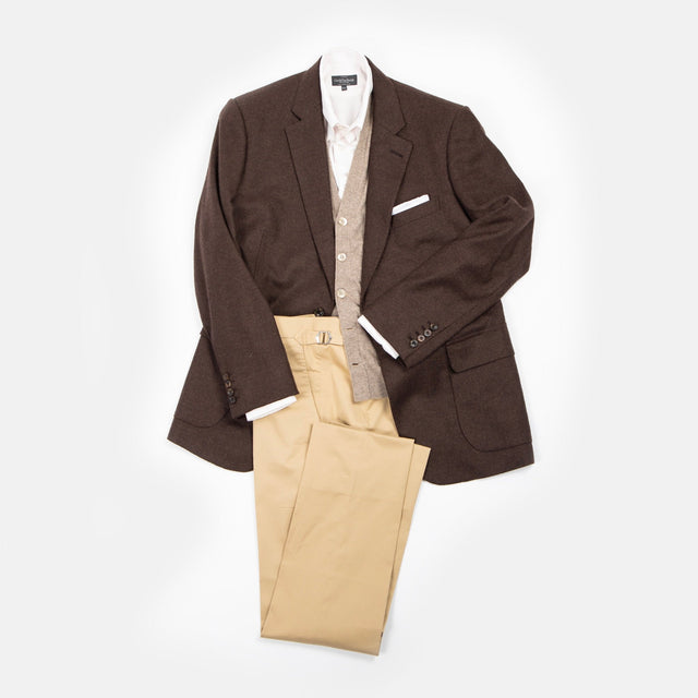Hidden Button Down Shirt in White Corduroy