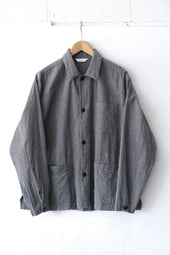 FUJITO Shirt Jacket Gray Stripe,Natural Stripe | Directors Web Shop powered by BASE