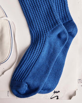 The Waffle Sock in Cobalt