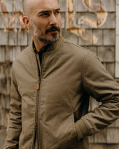 The Insulated Bomber Jacket In Fatigue Dry Wax