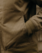 The Insulated Bomber Jacket In Fatigue Dry Wax