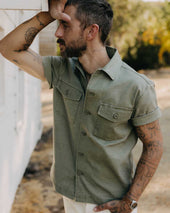 The Short Sleeve Surplus Shirt In Field Reverse Sateen