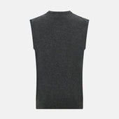 Grey Cashmere Round Neck Vest