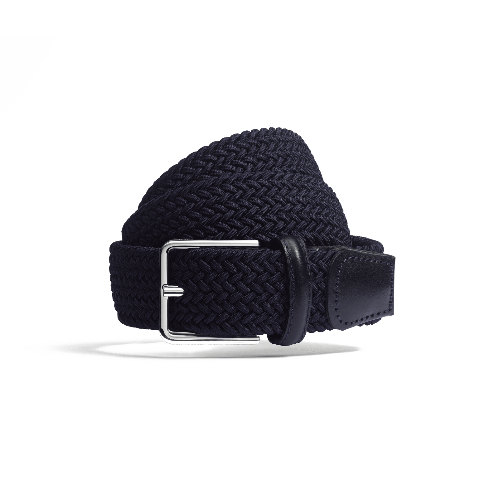 Elastic Belt [Navy braid & navy calf leather]