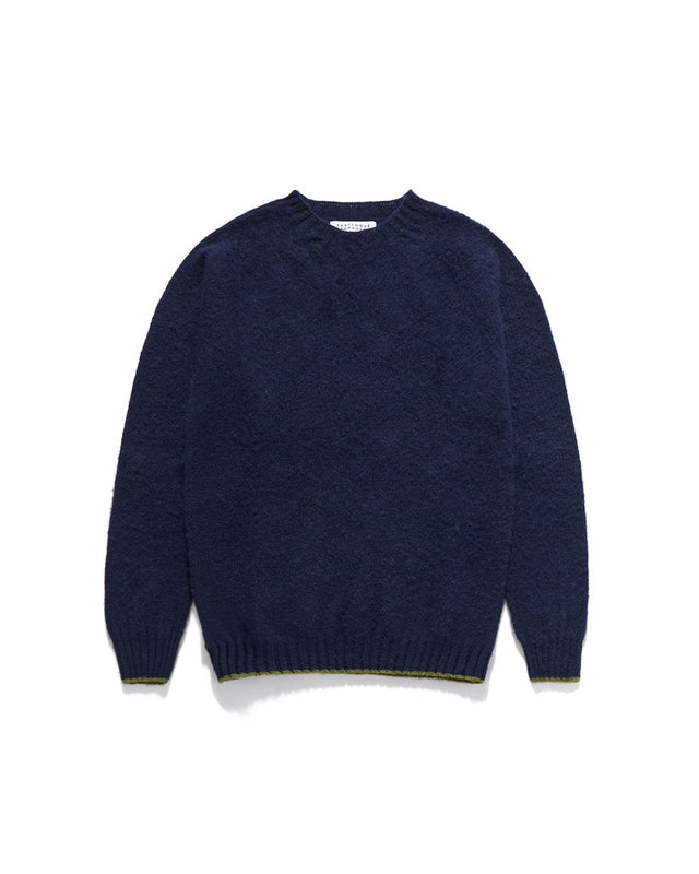 SHAGGY DOG CREWNECK SWEATER / NEW NAVY