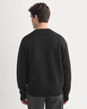 Luxe Merino Double-Knit Sweater | Black