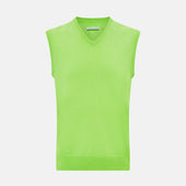 Lime Green V-neck Cashmere Vest