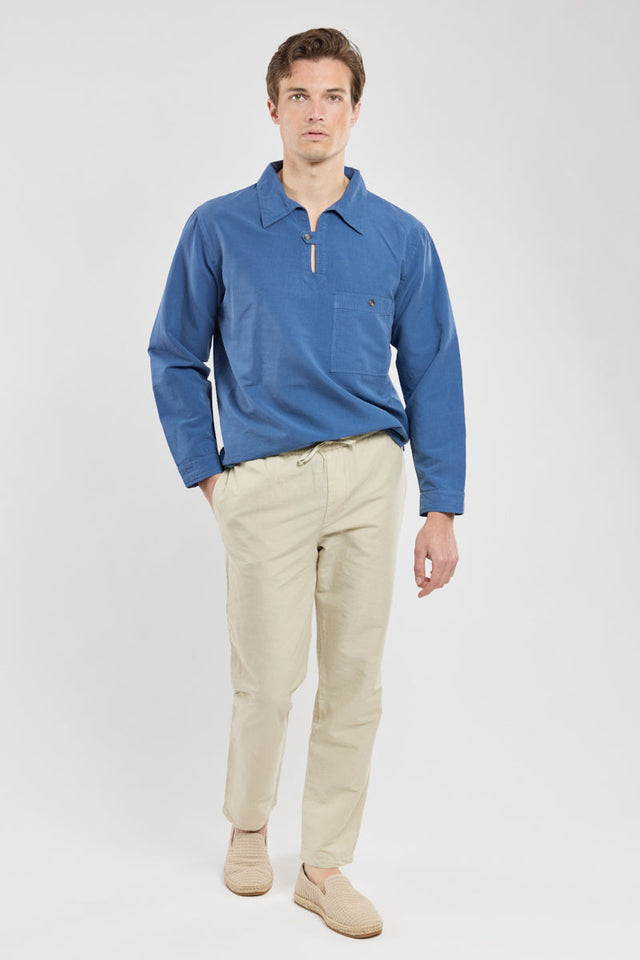 Pantalon taille élastique - coton et lin