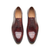 Constello True Seamless Faux Cap Toe Semi Brogue Hand Welted Chestnut Musuem Calf