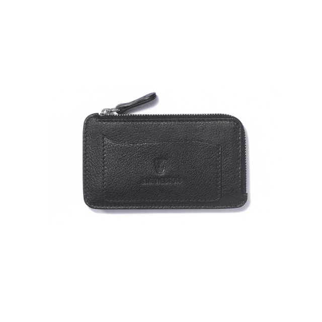 Double You Zipped Card Holder [Black fulled calfskin]