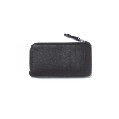 Double You Zipped Card Holder [Black fulled calfskin]