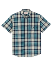 Short Sleeve Madras Popover Shirt - Gray / Teal Multicolor