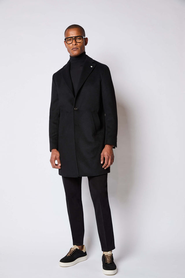 Cappotto monopetto nero
