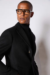 Cappotto monopetto nero