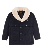 Lined Mackinaw Wool Packer Coat - Dark Navy