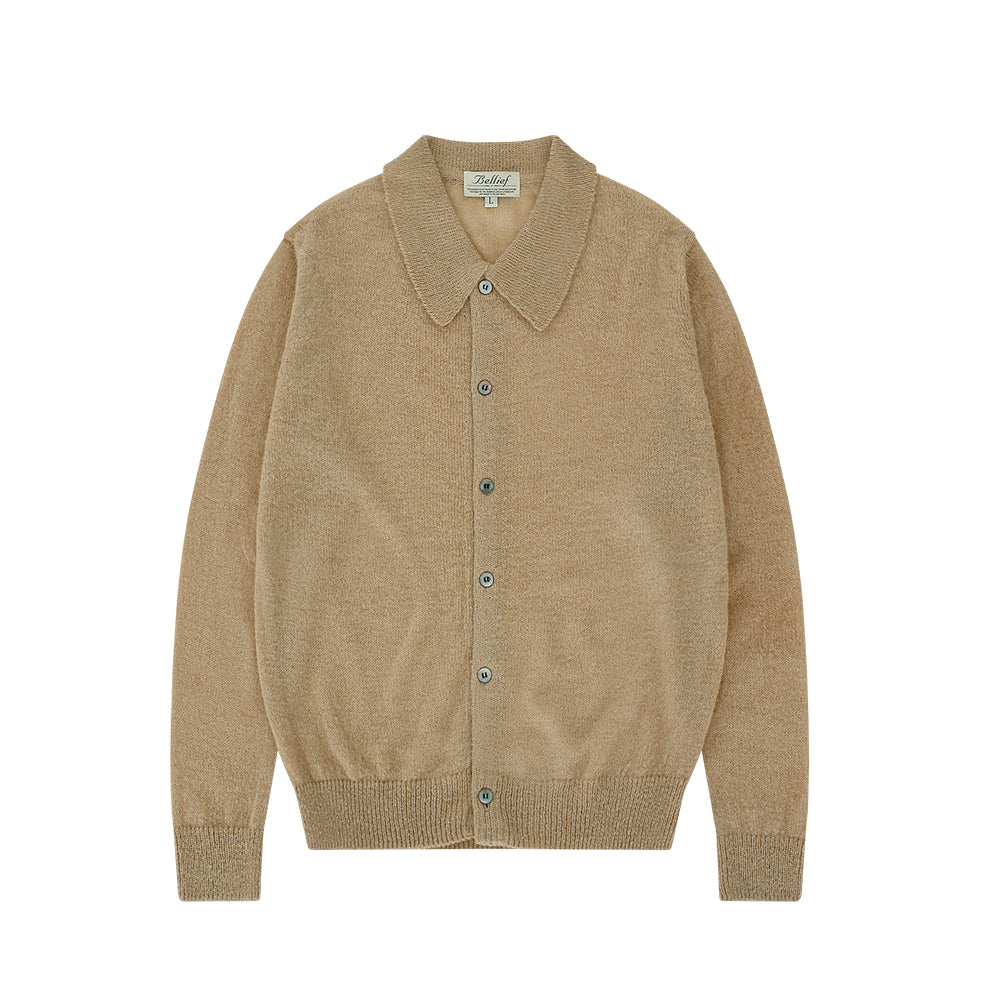 Mohair Polo Collar Cardigan Knit