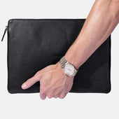 Laptop Sleeve in Black Epsom Leather