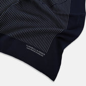 And Grey Stripe Silk Pocket Square