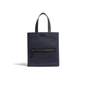 Walker Tote Bag Small Model [Navy Canvas and Black Soft Calfskin]