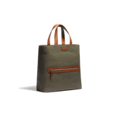 Walker Tote Bag Large Model [Kaki Canvas and Tan Calfskin]