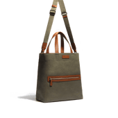 Walker Tote Bag Large Model [Kaki Canvas and Tan Calfskin]