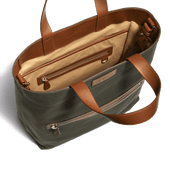 Walker Tote Bag Large Model [Kaki Canvas and Tan Calfskin]