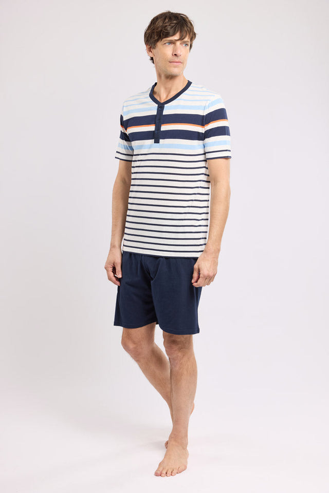 Pyjama short rayé - coton léger