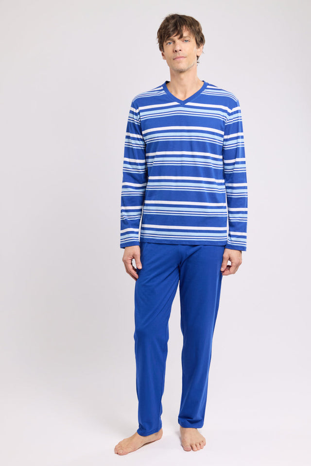 Pyjama col V - coton léger