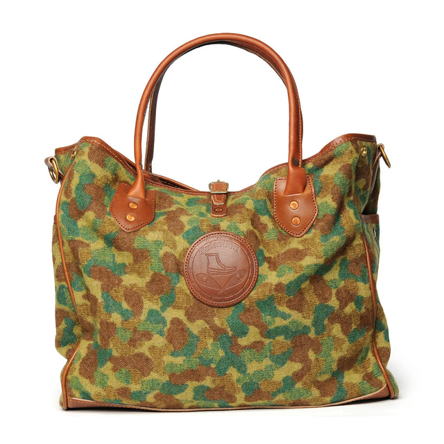 Wool Tote with Strap - Green Camo Wool — YUKETEN