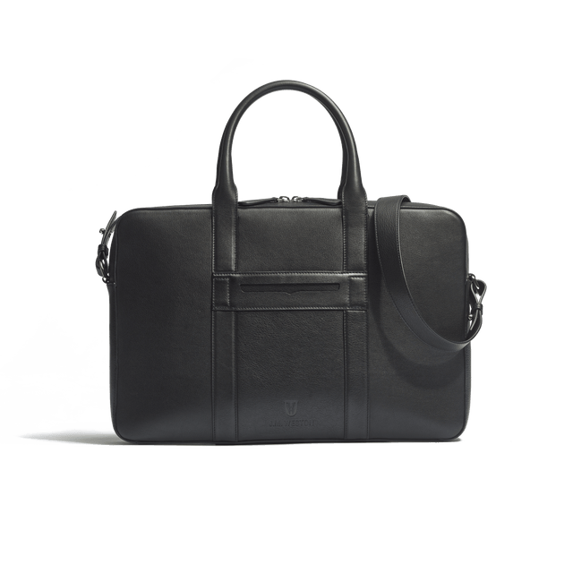 Double You Briefcase[Black Soft Calfskin]