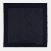 And Charcoal Stripe Silk Pocket Square