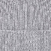 Ribbed Knit Cashmere Hat In Light Grey