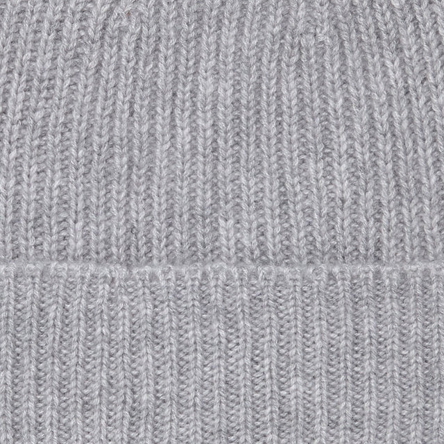 Ribbed Knit Cashmere Hat In Light Grey