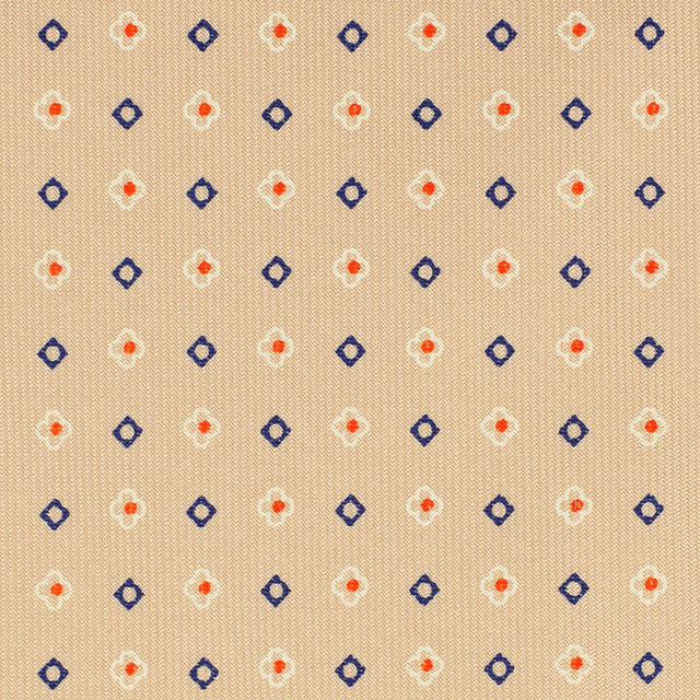 Floral Printed Silk Bespoke Tie - Beige