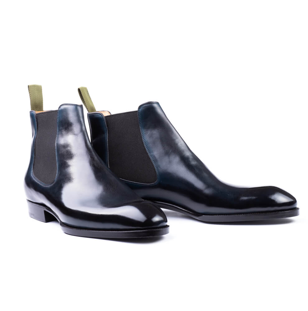 Midnight Blue Chelsea Boots On Riva Last