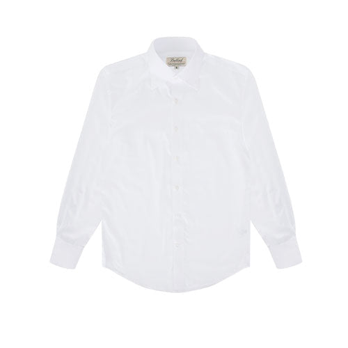 Long point regular collar solid shirt (White)