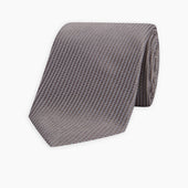 Dark Grey Plain Woven Lace Silk Tie